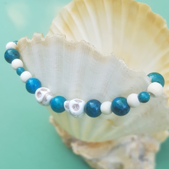 💀 Cyan Skulls Bracelet - Picture 4 of 5